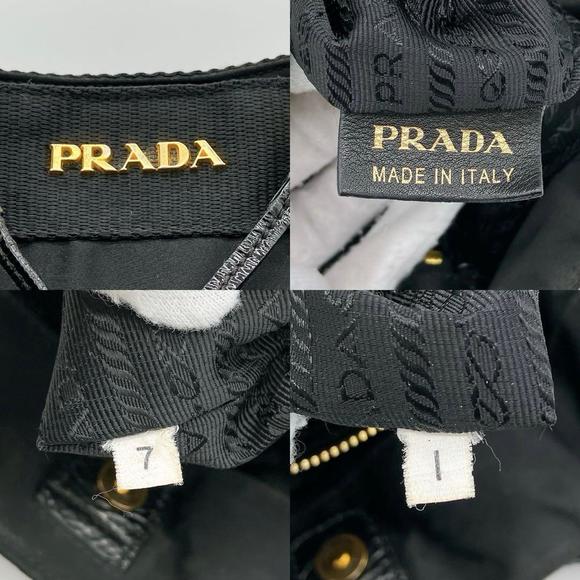 Deca Logo Prada 2-way Bag Logo Hardware Gold Hardware Black - Picture 8 of 8